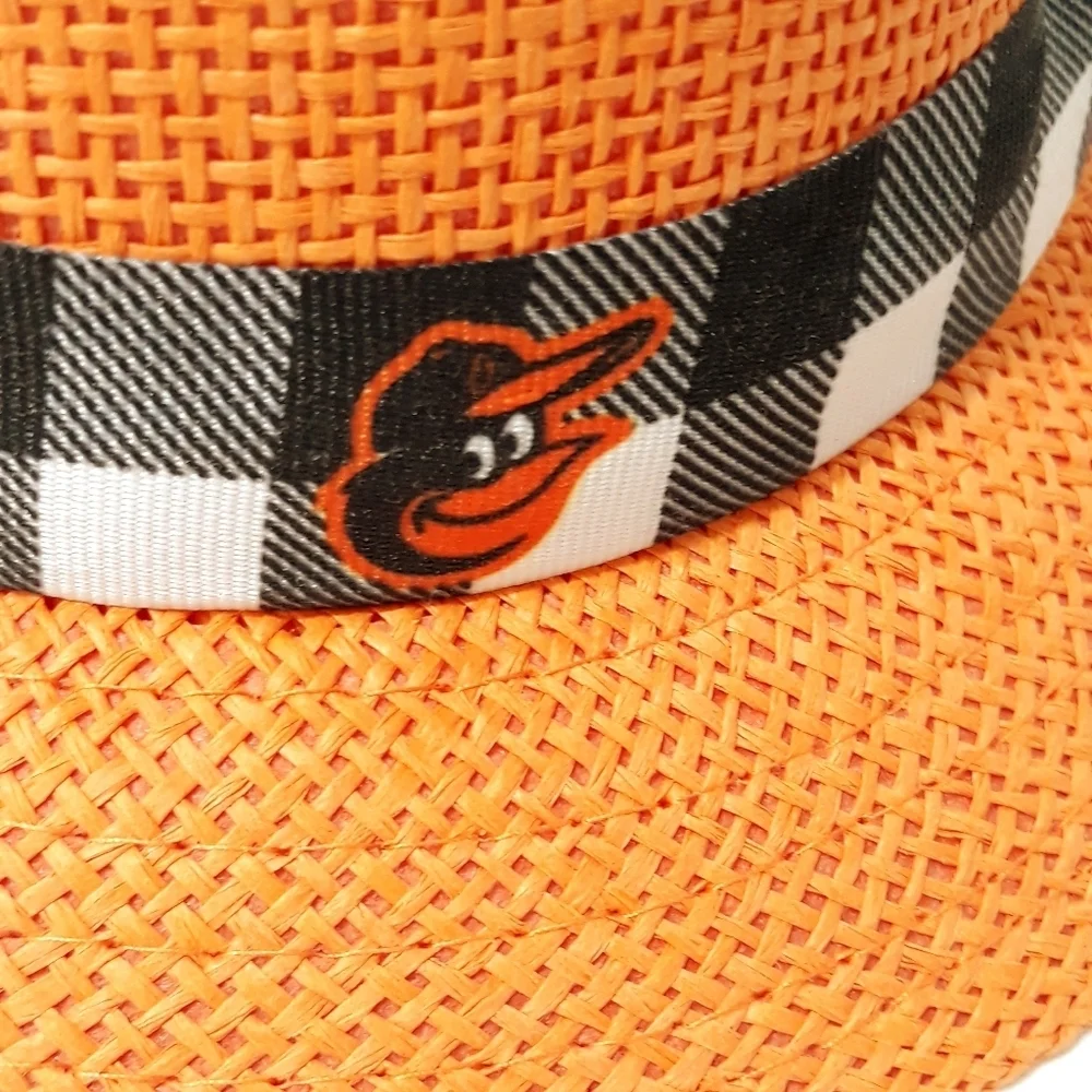 Baltimore Orioles MLB Hat Logo 100% Paper Straw Orange One Size Unisex